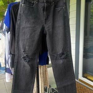 GAP Black High Rise Distressed Jeans